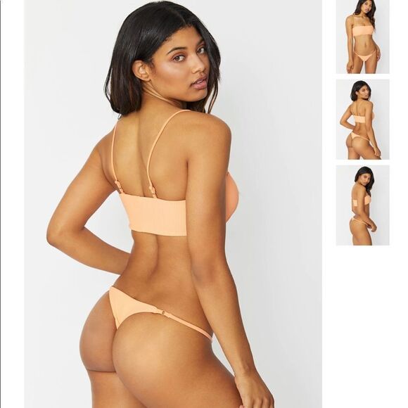 Frankie’s Bikinis Scarlett Ribbed Top in Sunrise - Picture 4 of 11